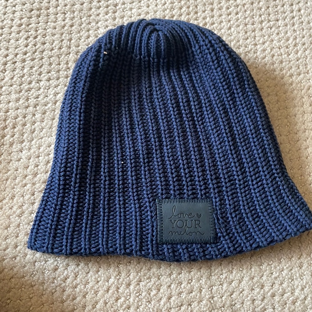 Blue navy hat for woman very soft hand made